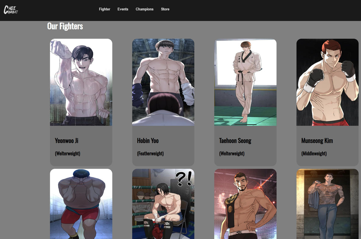 Cage Combat fighters page